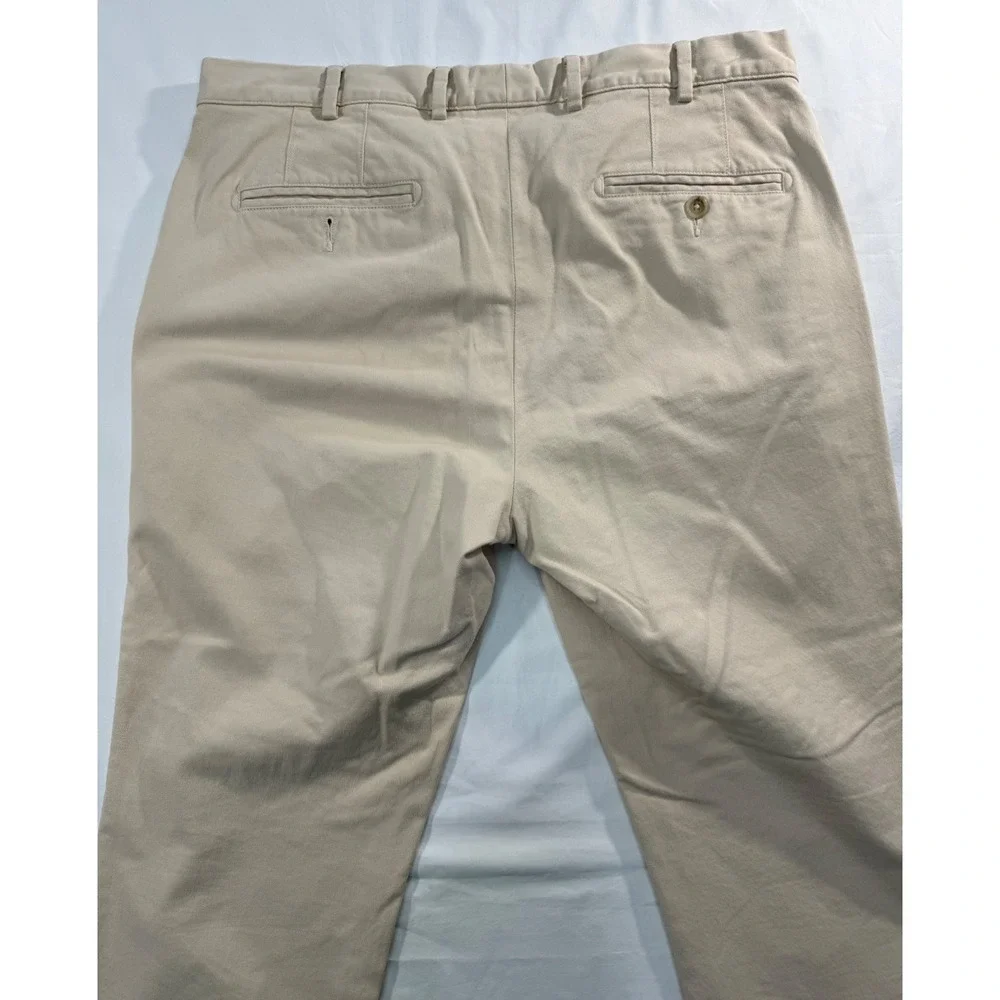 Peter Millar Men Khaki Pima Cotton Stretch Chino Pants 34 Straight Leg ME0B06